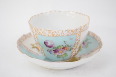 Lot 117 - Continental porcelain cup and saucer decorated...