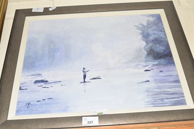 Lot 227 - Fly Fishing by Michael Morley dated 16, oil on...