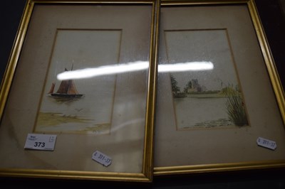 Lot 373 - Pair of watercolours by S L Palmer, framed and...