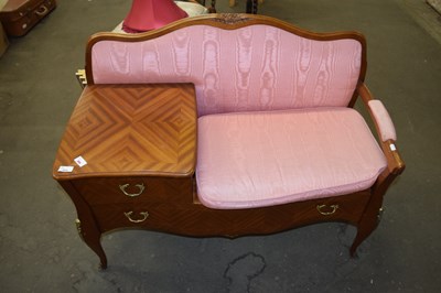 Lot 864 - Continental mahogany veneered telephone seat