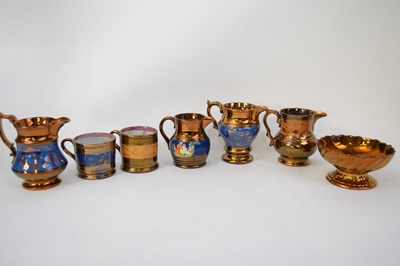 Lot 162 - Quantity of lustre ware jugs and two small...