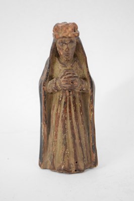 Lot 177 - Small wooden carved figure of a saint, or...