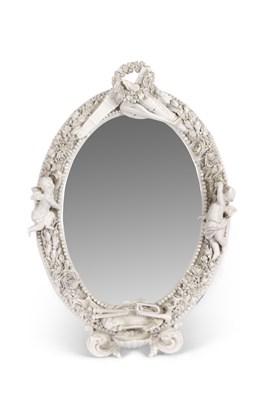 Lot 84 - Late 18th Century Meissen porcelain mirror,...