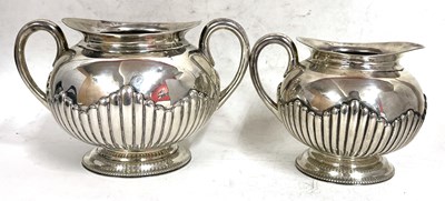 Lot 66 - A Victorian silver twin handled sugar bowl and...