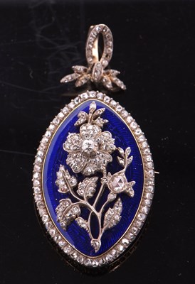 Lot 361 - A 19th century diamond and enamel...