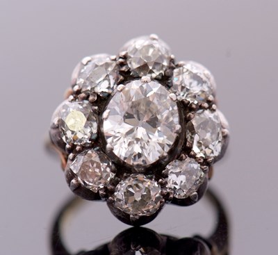 Lot 360 - A 19th century diamond cluster ring, the...