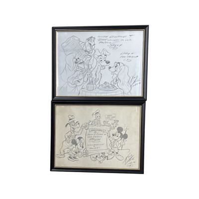 Lot 155 - A pair of framed and glazed Disney prints,...