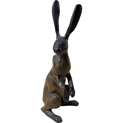 Lot 425 - A bronze model of a hare, 16cm high