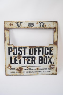 Lot 192 - Enamel Victorian post office letter box