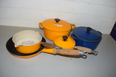 Lot 8 - Quantity of Le Creuset saucepans, frying pan,...