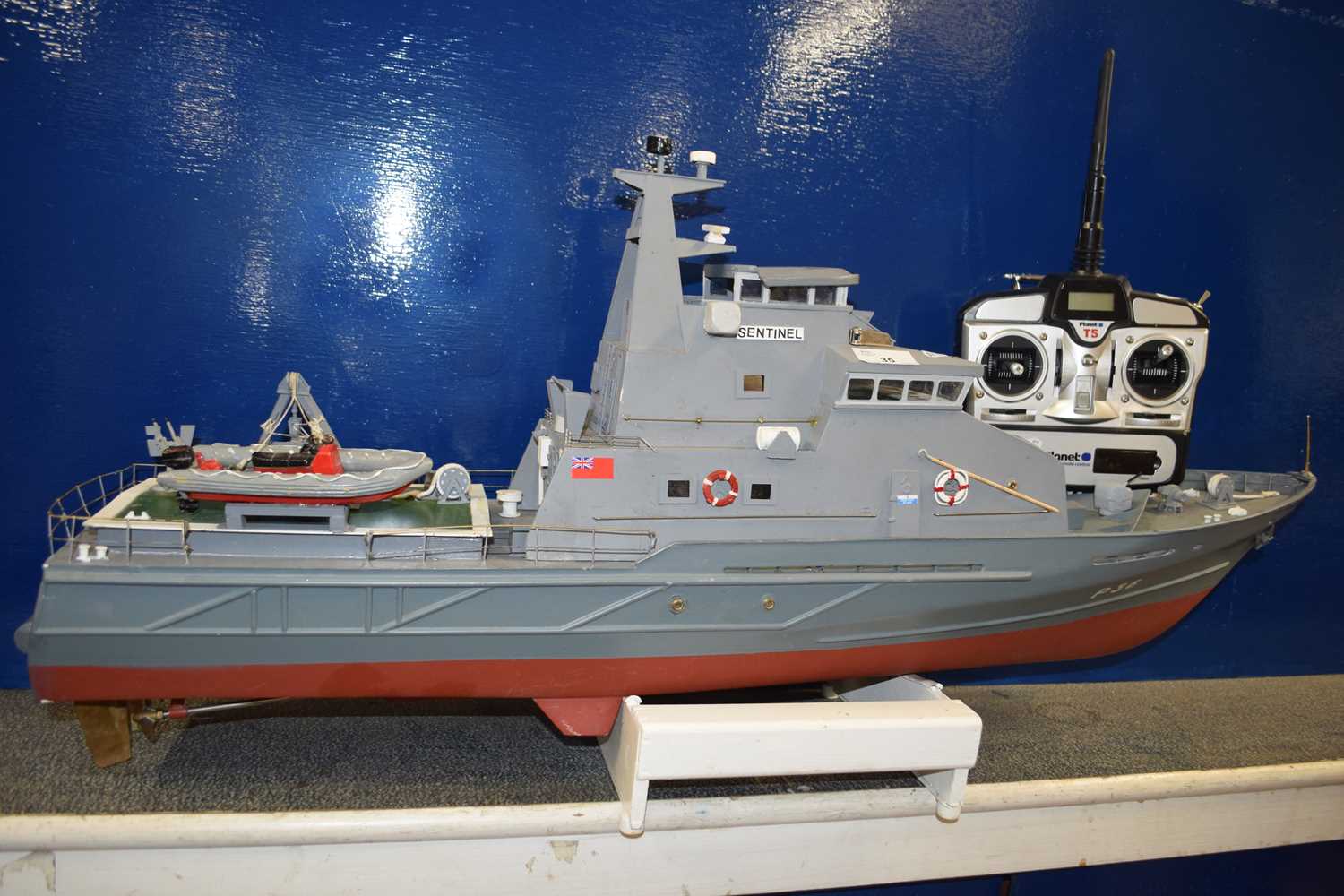 Lot 35 - Remote control model naval boat The Sentinel