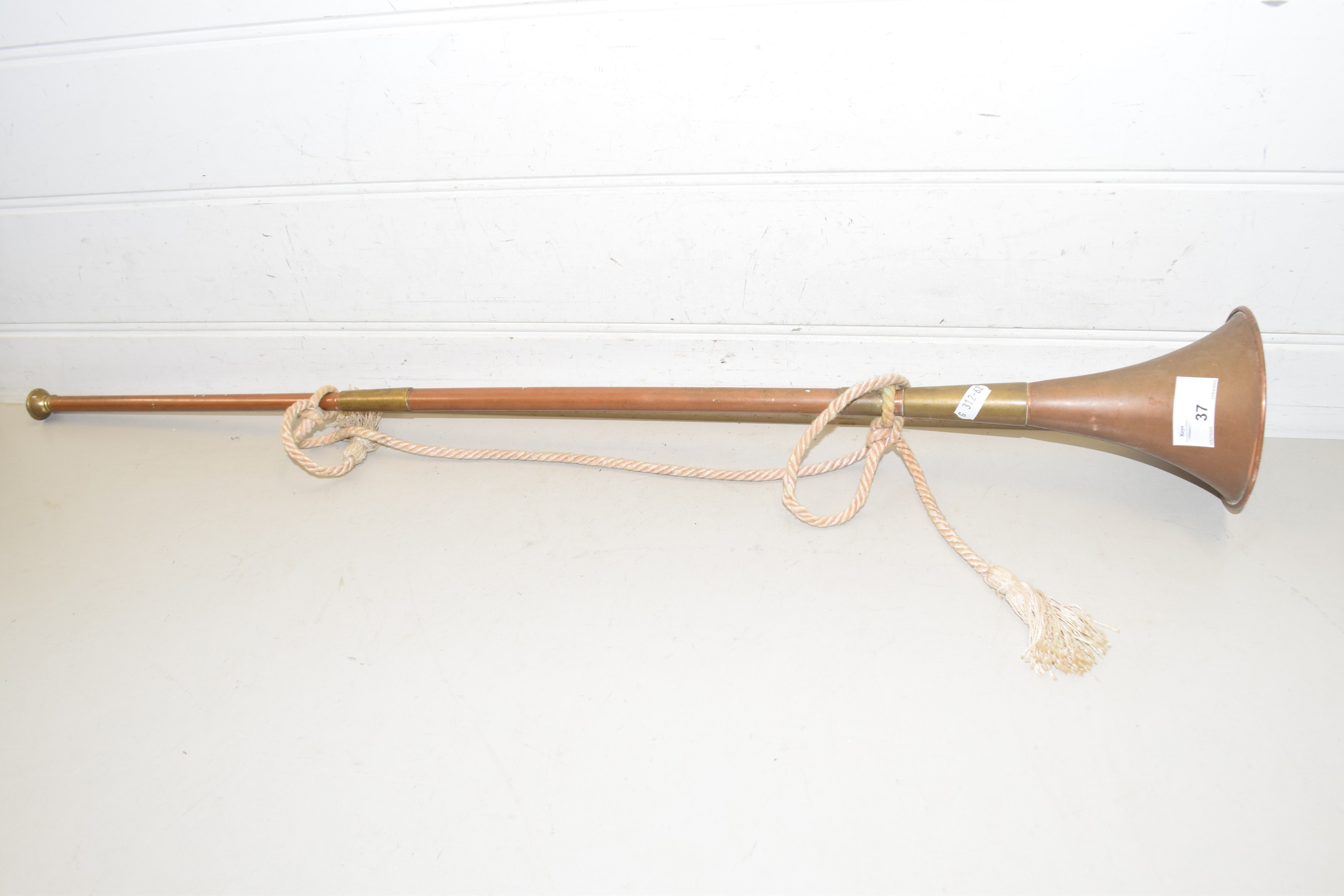 Lot 37 A copper horn