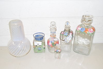 Lot 49 - Mixed Lot: Vaseline glass decanter with cover...