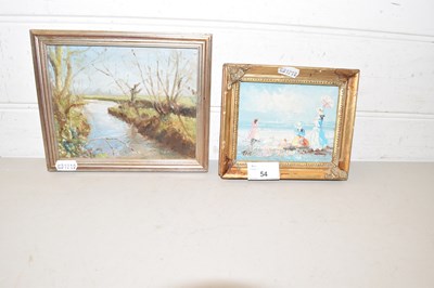 Lot 54 - Two small contemporary oils to include Beryl...