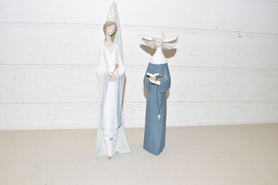 Lot 72 - Lladro model of a nun together with a further...