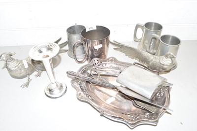 Lot 118 - Mixed Lot: Pewter tankard, silver plated wares,...