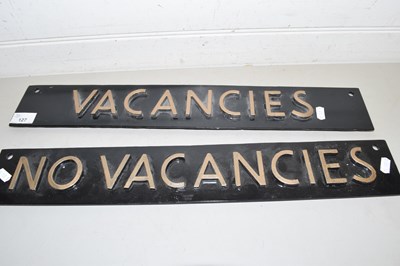 Lot 127 - Two metal double sided signs marked 'Vacancies'...