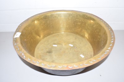 Lot 130 - Large brass circular bowl