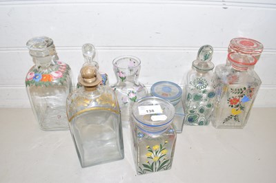 Lot 138 - Mixed Lot: Various floral decorated decanters...