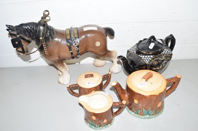 Lot 180 - Mixed Lot: A Keele treetrunk formed tea set, a...