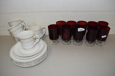 Lot 210 - Quantity of ruby glasses and a quantity of...