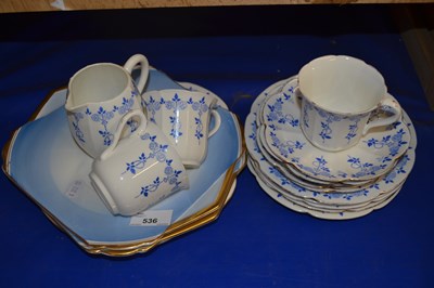 Lot 536 - Quantity of blue, white and gilt decorated...