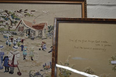 Lot 544 - Two needlework pictures