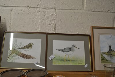 Lot 553 - Two pictures of birds by R Millington, framed...