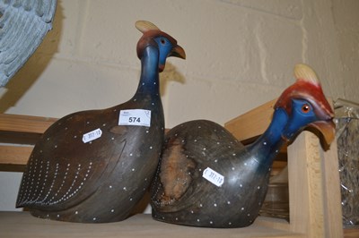 Lot 574 - Pair of wooden partridges