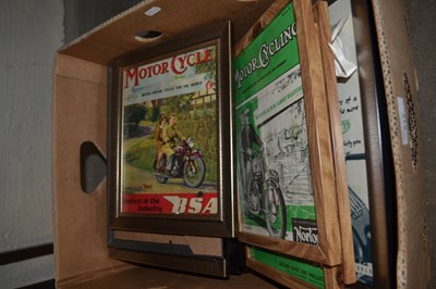 Lot 612 - Quantity of framed motorcycling prints