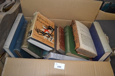 Lot 640 - Box of assorted books to include poetry and...