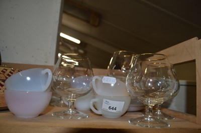 Lot 644 - Set of six pastel coloured teacups and saucers...