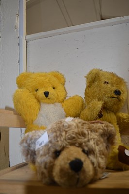 Lot 661 - Two vintage teddy bears and a Harrods teddy...