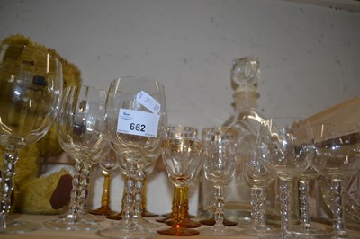 Lot 662 - Quantity of glass ware to include a decanter,...