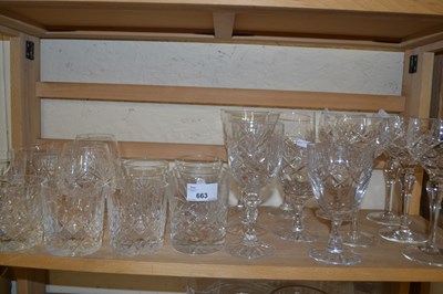 Lot 663 - Quantity of various cut glass drinking glasses