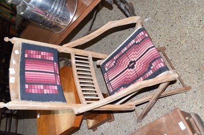 Lot 323 - Vintage tapestry covered folding chair