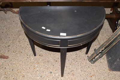 Lot 326 - Black painted demi loom hall table