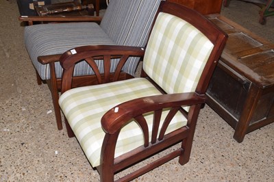 Lot 330 - Early 20th Century hardwood framed armchair...