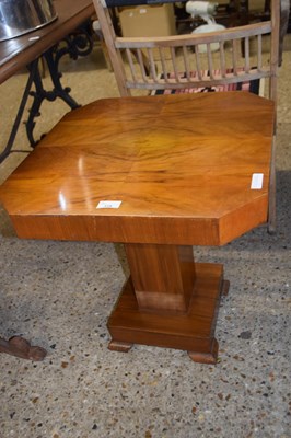 Lot 339 - Art Deco styled walnut veneered octagonal top...