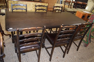 Lot 344 - 20th Century oak refectory style dining table...