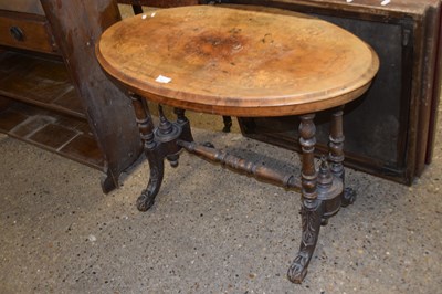 Lot 347 - Victorian walnut veneered oval topped centre...