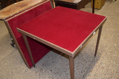 Lot 348 - Three fabric topped folding card tables