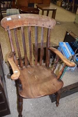 Lot 374 - Victorian elm seated windsor chair