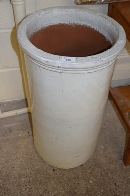 Lot 380 - Large modern cream glazed cylindrical plant...