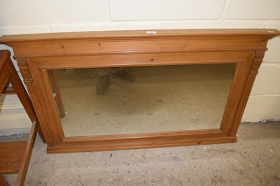 Lot 383 - Pine framed over mantel mirror, 117cm wide