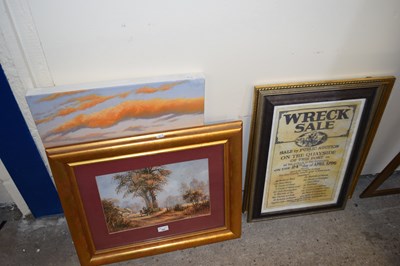 Lot 385 - Mixed Lot: Canvas print, seascape, framed...