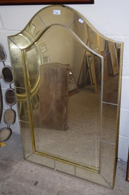 Lot 390 - Modern arched bevelled wall mirror, 112cm high