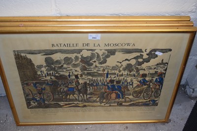 Lot 393 - Set of three gilt framed French war prints