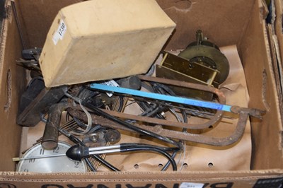 Lot 831 - Box of various assorted clock parts etc