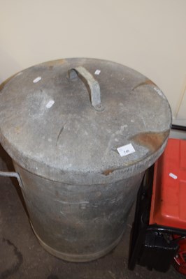 Lot 740 - Aluminium dustbin and lid